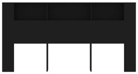 Armário de cabeceira 200x18,5x104,5 cm preto