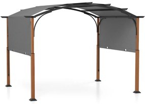 Pérgola externa 3M x 3M com cobertura retrátil - Cinza