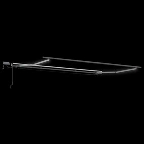 Toldo Retrátil Manual com Listras Multicoloridas LED 400x350 cm