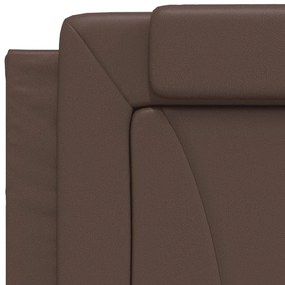 Cama com colchão 180x200 cm couro artificial castanho