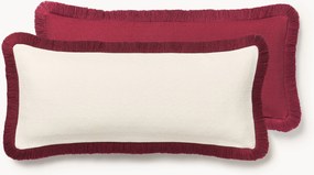 Capa de almofada comprida texturada com franjas Viona