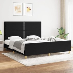 3124994 vidaXL Estrutura de cama 180x200 cm tecido preto