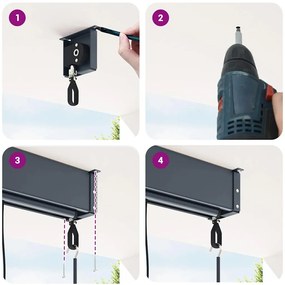 Estore de rolo para exterior 60x250 cm laranja e castanho