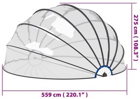 Cúpula de piscina 559x275 cm