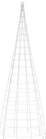 Árvore de Natal LED no mastro 550 LEDs branco quente 300 cm