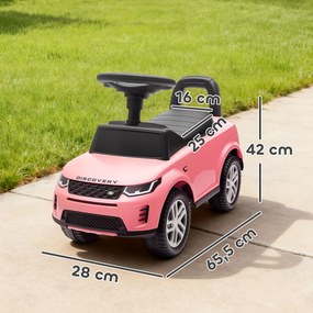 Carro Andador para Crianças  com Licença de Land Rover com Armazenamento Buzina Sons de Motor 65,5x28x42 cm Rosa