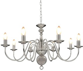 Lustre de 8 lâmpadas E14 prateado