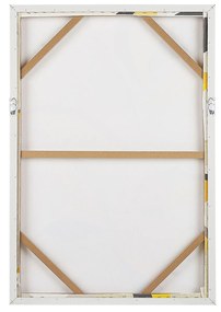 Quadro com motivo de folhas 63 x 93 cm creme e amarelo FICUZZA Beliani
