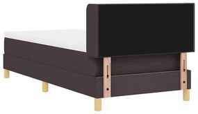 Cama Box Marrom Escuro e Branco 100 x 200 cm tecido