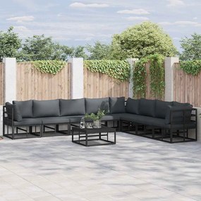 vidaXL Conjunto de Sofá de Jardim 8 pcs Preto 353 x 283 x 71 cm