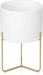 Candeeiro de Mesa Gatsby em Latão e Branco Ø30 x 50 cm – Andrea House
