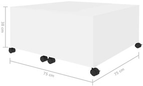 Mesa de centro 75x75x38 cm contraplacado branco
