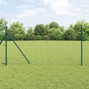Cerca Euro com 7 Postes 1,2x10 m Aço Galvanizado Verde