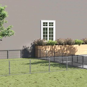 vidaXL Canil para cães 36 m² aço prateado