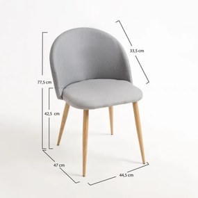 Cadeira Vint Tecido - Cinza claro
