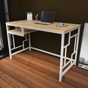 Secretária de Estudo Kennesaw - Branco Carvalho - 120x60x74.8 cm