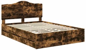 vidaXL Estrutura da Cama com gaveta Carvalho Defumado 150 x 200 cm