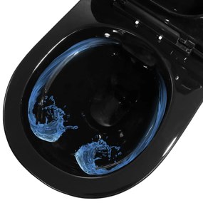 Sanita de pendurar na parede sem rebordo cerâmica preto