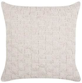 Almofada tricotada em tecido creme 45 x 45 cm BASALIM Beliani