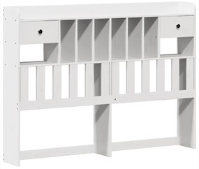 Cama sem colchão 140x190 cm madeira de pinho maciça branco
