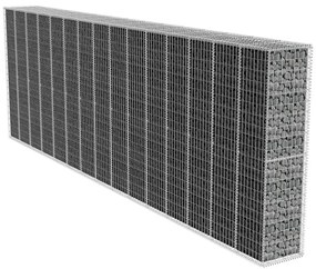 vidaXL Muro gabião com tampa 600x50x200 cm aço galvanizado