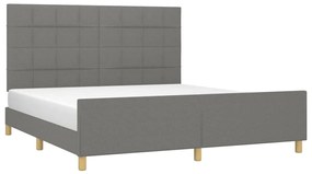 Estrutura de cama sem colchão 160x200 cm tecido cinzento-escuro