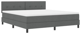 Cama Box com Colchão Cinza Escuro 180x200 cm Tecido
