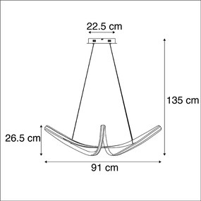 Candeeiro de suspensão de design em aço regulável com LED - Viola Due Design,Moderno