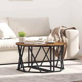Mesa de Centro em Carvalho Fumado 80x80x42 cm Madeira de Engenharia