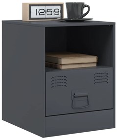 Mesas de cabeceira 2 pcs 34,5x39x44 cm aço antracite