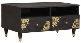 vidaXL Mesa de centro Preto 80 x 54 x 40 cm Madeira de manga maciça