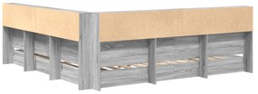 Cama com Estante Cinza Sonoma 180x200 cm Madeira Reconstituída