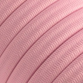 Cabo Elétrico para Cordão de Luzes, coberto por tecido Seda Rosa Bebé CM16