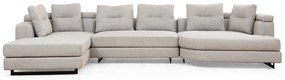 Sofá de Canto Padova Corner – Cinzento Claro – 140 cm x 385 cm x 200 c