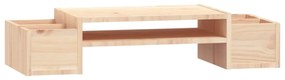 Suporte para monitor 70x27,5x15 cm madeira de pinho maciça
