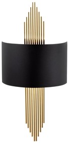 Candeeiro de Parede em Preto e Dourado – Gold – 75x10x22 cm