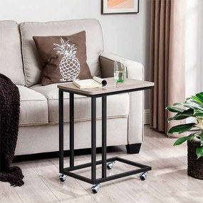 Mesa apoio para sofá com Rodas 50 x 35 x 55 cm Greige-Preto