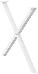 Pernas p/ mesa de jantar 2 pcs forma X 90x(72-73) cm aço branco