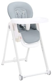 10401 vidaXL Cadeira de refeição infantil alumínio cinzento-claro