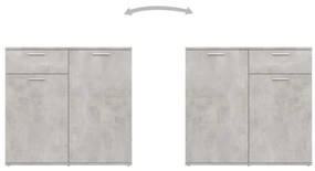 Aparador 160x36x75 cm contraplacado cinzento cimento