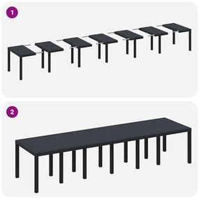 Conjunto de Jantar para Jardim 15 pcs Antracite Largo