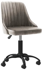 Cadeira de jantar giratória veludo cinzento-claro