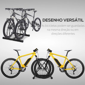 HOMCOM Suporte de estacionamento para 2 bicicletas Garagem Interior Ex