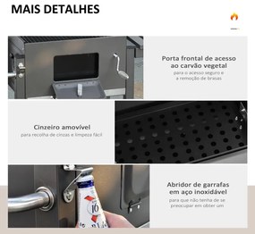 Churrasqueira a Carvão com Termómetro