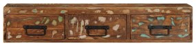Armário de TV para parede 100x30x19cm madeira recuperada maciça