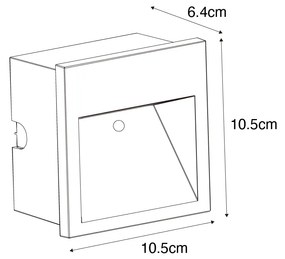 Candeeiro de parede moderno preto com LED - Gem 2 Moderno