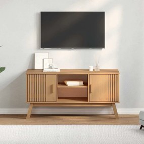 Móvel de TV OLDEN 114x43x57cm madeira de pinho maciça castanho