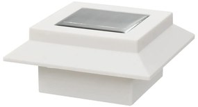Candeeiro de exterior solar LED 6 pcs branco quadrado 12 cm
