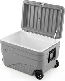 Geleira Portátil, 70,5 x 44,5 x 44,5 cm, Grande Capacidade de 80 L, Cinzento