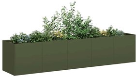 vidaXL Vaso floreira 200x40x40 cm aço laminado a frio verde